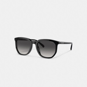 Men's COACH Geometric Square Sunglasses Black | 32589GYJT